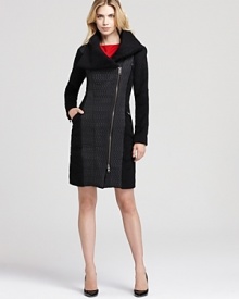 Step out of line and stand out in this wool-blend Catherine Malandrino coat, detailed with exposed zip pockets and an asymmetric front closure for a fashion-forward statement this season. Perfect seven days a week, day and night, this layer is a luxe must. Step out of line and stand out in this wool-blend Catherine Malandrino coat, detailed with exposed zip pockets and an asymmetric front closure for a fashion-forward statement this season. Perfect seven days a week, day and night, this layer is a luxe must.