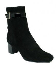 The most fashionable compromise between tall boots and pumps. The District booties by Bandolino feature a square toe and modest heel, perfect for cold weather dress. The most fashionable compromise between tall boots and pumps. The District booties by Bandolino feature a square toe and modest heel, perfect for cold weather dress.