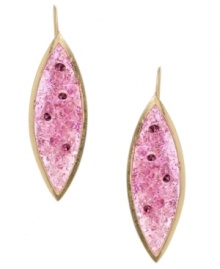 Conquer your style fixation. Kenneth Cole's Crush earrings feature purple-hued glass accents set in gold-plated mixed metal. Approximate drop: 2-1/4 inches. Conquer your style fixation. Kenneth Cole's Crush earrings feature purple-hued glass accents set in gold-plated mixed metal. Approximate drop: 2-1/4 inches.