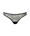 Sexy Ing?nue black lace thong from Kiki de Montparnasse - Turn up the heat in this sultry lace thong - Lovely floral lace in a classic cut Perfect under any outfit