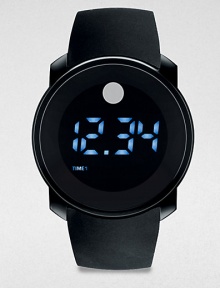 A modern timepiece with dual-time digital precision, is crafted from coated stainless steel with a comfortable silicone strap bracelet.LED digital displayTouch screenWater resistant to 3ATMStainless steel case: 45mm (1.77)Silicone strap braceletImported A modern timepiece with dual-time digital precision, is crafted from coated stainless steel with a comfortable silicone strap bracelet.LED digital displayTouch screenWater resistant to 3ATMStainless steel case: 45mm (1.77)Silicone strap braceletImported