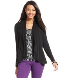 A layered look is so easy in Charter Club's top. Pair it with colored jeans for modern take on casual dressing! A layered look is so easy in Charter Club's top. Pair it with colored jeans for modern take on casual dressing!