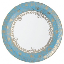 Inspired by the flamboyant designs of the 19th century, Eden Turquoise is both refined and sophisticated. This Limoges porcelain dinnerware service is a remarkable reproduction that captures the beauty of engraved gold work. Made in Limoges, France. Inspired by the flamboyant designs of the 19th century, Eden Turquoise is both refined and sophisticated. This Limoges porcelain dinnerware service is a remarkable reproduction that captures the beauty of engraved gold work. Made in Limoges, France.