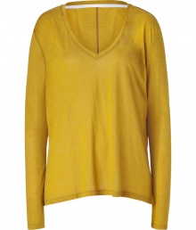 Elevate your wardrobe basics with this bright chartreuse tencel-linen tee from J Brand - V-neckline, long sleeves, back seam detail - Easy slim fit - Style with favorite skinnies, a boyfriend blazer, and platform wedges Elevate your wardrobe basics with this bright chartreuse tencel-linen tee from J Brand - V-neckline, long sleeves, back seam detail - Easy slim fit - Style with favorite skinnies, a boyfriend blazer, and platform wedges