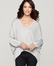 Slouchy chic has never looked better! Cha Cha Vente's dolman-sleeve top works well with fitted pants, jeans and skirts. Slouchy chic has never looked better! Cha Cha Vente's dolman-sleeve top works well with fitted pants, jeans and skirts.