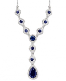 The royal treatment. Charter Club's exquisite Y necklace conveys regal and resplendent style. Adorned with faceted beads and glass crystals (both clear and Montana blue), it's set in silver tone mixed metal. Approximate length: 18 inches + 2-inch extender. Approximate drop: 4 inches. The royal treatment. Charter Club's exquisite Y necklace conveys regal and resplendent style. Adorned with faceted beads and glass crystals (both clear and Montana blue), it's set in silver tone mixed metal. Approximate length: 18 inches + 2-inch extender. Approximate drop: 4 inches.