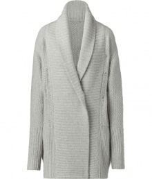 Super chic chunky light grey wool cardigan - Stay warm in style with this stylish cardigan - Flattering V-neck cut and sophisticated ribbed details - Style with slim jeans, a pullover, and ballet flats for day - Try with flared jeans, a boho blouse, and wedge platforms Super chic chunky light grey wool cardigan - Stay warm in style with this stylish cardigan - Flattering V-neck cut and sophisticated ribbed details - Style with slim jeans, a pullover, and ballet flats for day - Try with flared jeans, a boho blouse, and wedge platforms
