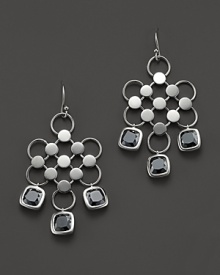 With a geometric design, John Hardy's sterling silver Dot earrings lend a modern look, detailed with faceted hematite. With a geometric design, John Hardy's sterling silver Dot earrings lend a modern look, detailed with faceted hematite.