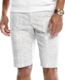 With a unique graphic print, these shorts from Calvin Klein are long on cool style. With a unique graphic print, these shorts from Calvin Klein are long on cool style.