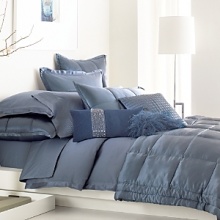 Ottoman Duvets and Shams: Soft and seductive ottoman striped duvet trimmed with a 1.5 silk flange. Silk Quilt: Luxurious 100% silk quilt is accented with a tufted border, reversing to cotton sateen. Tailored Pleat Sheets and Bedskirts: 400 thread count cotton sateen with pleated detail on flat sheet and pillowcase. Fitted sheet has elastic all around to fit most luxury mattresses. Ottoman Duvets and Shams: Soft and seductive ottoman striped duvet trimmed with a 1.5 silk flange. Silk Quilt: Luxurious 100% silk quilt is accented with a tufted border, reversing to cotton sateen. Tailored Pleat Sheets and Bedskirts: 400 thread count cotton sateen with pleated detail on flat sheet and pillowcase. Fitted sheet has elastic all around to fit most luxury mattresses.