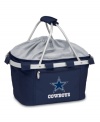 Fuel your appetite. Fully insulted with water-resistant lining to keep food and drinks fresh, this NFL football-themed picnic basket is a good sport when it comes to tailgating, camping and all your outdoor events. Collapses for easy storage.