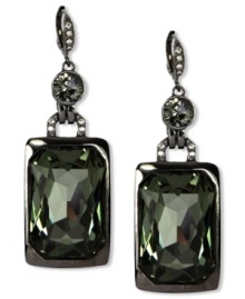 Moody stone accents lend a captivating look to Givenchy's drop earrings. Crafted in light hematite tone mixed metal. Approximate drop: 2-1/2 inches. Moody stone accents lend a captivating look to Givenchy's drop earrings. Crafted in light hematite tone mixed metal. Approximate drop: 2-1/2 inches.