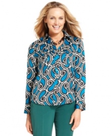 Modern traditions: Charter Club's chic shirt features a graphic paisley print that's on-trend and classic at once. Pair it with bold trousers for a high-contrast look that works. Modern traditions: Charter Club's chic shirt features a graphic paisley print that's on-trend and classic at once. Pair it with bold trousers for a high-contrast look that works.