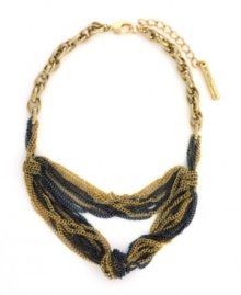Fit to be tied. Multicolored chains knotted together create a statement worth making in this intricate BCBGeneration necklace. Crafted in hematite tone and gold tone mixed metal. Approximate length: 16 inches. Approximate drop: 3-1/2 inches. Fit to be tied. Multicolored chains knotted together create a statement worth making in this intricate BCBGeneration necklace. Crafted in hematite tone and gold tone mixed metal. Approximate length: 16 inches. Approximate drop: 3-1/2 inches.