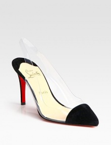 Fronted by a soft suede toecap, this point toe silhouette has a transparent PVC upper and secure slingback. Self-covered heel, 3 (75mm)Suede and PVC upperLeather liningSignature red leather solePadded insoleMade in Italy Fronted by a soft suede toecap, this point toe silhouette has a transparent PVC upper and secure slingback. Self-covered heel, 3 (75mm)Suede and PVC upperLeather liningSignature red leather solePadded insoleMade in Italy