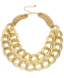 Play up your look with doubled design. INC International Concepts' trendy two-layer link necklace features a luminous gold-plated mixed metal setting. Approximate length: 17 inches + 3-inch extender. Play up your look with doubled design. INC International Concepts' trendy two-layer link necklace features a luminous gold-plated mixed metal setting. Approximate length: 17 inches + 3-inch extender.