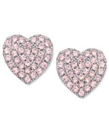 Sparkling hearts they'll love. CRISLU's children's earrings are embellished with shimmering pink cubic zirconias (1/25 ct. t.w.) and set in platinum over sterling silver. Approximate diameter: 1/3 inch. Sparkling hearts they'll love. CRISLU's children's earrings are embellished with shimmering pink cubic zirconias (1/25 ct. t.w.) and set in platinum over sterling silver. Approximate diameter: 1/3 inch.