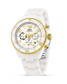 AWI International Round White Ceramic and Stainless Steel Watch, 42mm AWI International Round White Ceramic and Stainless Steel Watch, 42mm