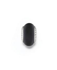 Smooth, sleek and simply stunning. This Donatella bead features black Murano glass set in sterling silver. Donatella is a playful collection of charm bracelets and necklaces that can be personalized to suit your style! Available exclusively at Macy's. Smooth, sleek and simply stunning. This Donatella bead features black Murano glass set in sterling silver. Donatella is a playful collection of charm bracelets and necklaces that can be personalized to suit your style! Available exclusively at Macy's.