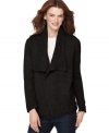 Snuggle up to style with this cozy cardigan by Karen Scott. The shawl collar features gorgeous pointelle knit and an open front for an effortless, everyday look!