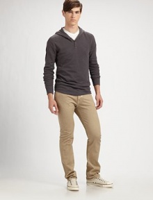 A textured, slubby feel in super soft cotton defines this cozy hooded henley tee.Three-button placketCottonMachine washImported A textured, slubby feel in super soft cotton defines this cozy hooded henley tee.Three-button placketCottonMachine washImported