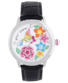 Watch time fly with this darling hummingbird-designed watch from Betsey Johnson.