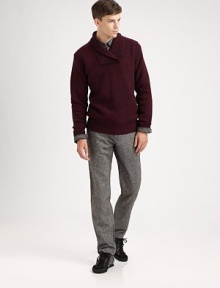Burberry Brit makes a classic tweed style look current, thanks to its slim fit.Button closureZip flyBelt loopsBack welt pocketsInseam, about 3165% wool/20% angora/15% nylonDry cleanImported