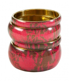 Whether you wear as a statement accessory, or pile on with stacks of bracelets, Antik Batiks bright pink bangles instantly uplift your outfit - Varied widths, slip on - Layer over sleek neutral separates, or go all out with vibrantly hued dresses Whether you wear as a statement accessory, or pile on with stacks of bracelets, Antik Batiks bright pink bangles instantly uplift your outfit - Varied widths, slip on - Layer over sleek neutral separates, or go all out with vibrantly hued dresses