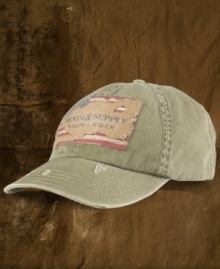 An homage to an American pastime, this baseball cap is rendered in distressed cotton twill with a ripped and repaired logo patch for a worn-in, old-school vibe. An homage to an American pastime, this baseball cap is rendered in distressed cotton twill with a ripped and repaired logo patch for a worn-in, old-school vibe.