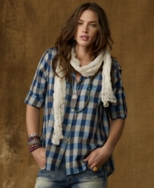 Denim & Supply Ralph Lauren's heritage-inspired plaid workshirt is designed with a slouchy silhouette for a comfortable yet chic addition to any wardrobe. Denim & Supply Ralph Lauren's heritage-inspired plaid workshirt is designed with a slouchy silhouette for a comfortable yet chic addition to any wardrobe.