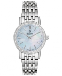 Polish off your workday look with the endless sparkle of this Bulova dress watch. Polish off your workday look with the endless sparkle of this Bulova dress watch.