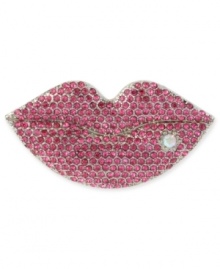 Lip service. This two-finger stretch ring from Betsey Johnson is crafted from silver-tone mixed metal and features fuchsia glass accents. Talk of this ring will be on everyone's lips. Lip service. This two-finger stretch ring from Betsey Johnson is crafted from silver-tone mixed metal and features fuchsia glass accents. Talk of this ring will be on everyone's lips.