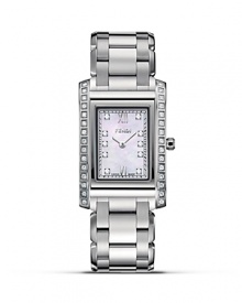 Fendi Rectangular Loop Stainless Steel Watch with Diamonds, 34mm x 21mm Fendi Rectangular Loop Stainless Steel Watch with Diamonds, 34mm x 21mm