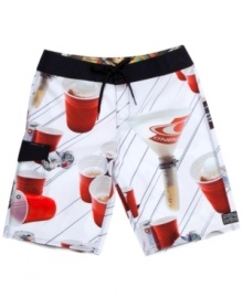 Get the party started! Gear up for good times with these fun graphic-print board shorts from O'Neill. Get the party started! Gear up for good times with these fun graphic-print board shorts from O'Neill.