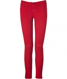 Get the look of the moment in these ultra-chic skinny pants from Rag & Bone, detailed with contrast zipped ankles for that cool modern feel - Five-pocket styling, skinny leg, seamed under the knee, contrast ankle zips, comfortable mid-rise cut - Form-fitting - Pair with everything from modern knits and ankle boots to feminine tops and heels Get the look of the moment in these ultra-chic skinny pants from Rag & Bone, detailed with contrast zipped ankles for that cool modern feel - Five-pocket styling, skinny leg, seamed under the knee, contrast ankle zips, comfortable mid-rise cut - Form-fitting - Pair with everything from modern knits and ankle boots to feminine tops and heels
