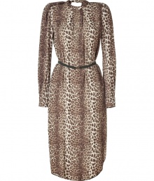 Statement-making and undeniably chic, this leopard-laden dress from Malene Birger takes your cocktail-ready look to new stylish heights - Stand collar, long puff sleeves, pleating at bodice and waist, elasticized waist belt, open back with button closure, curved asymmetric hem - Wear with a slim trench and metallic heels Statement-making and undeniably chic, this leopard-laden dress from Malene Birger takes your cocktail-ready look to new stylish heights - Stand collar, long puff sleeves, pleating at bodice and waist, elasticized waist belt, open back with button closure, curved asymmetric hem - Wear with a slim trench and metallic heels