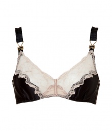Stella McCartney brings her high fashion aesthetic to intimates with delicate vintage detailing and subtly sexy cuts - Black silk and lace with soft cups and vintage-inspired wide straps, back hook and eye closure - Wear under a silk blouse with a figure-hugging pencil skirt and heels Stella McCartney brings her high fashion aesthetic to intimates with delicate vintage detailing and subtly sexy cuts - Black silk and lace with soft cups and vintage-inspired wide straps, back hook and eye closure - Wear under a silk blouse with a figure-hugging pencil skirt and heels