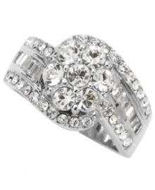 For not-so-subtle shine, add City by City's glamorous silver-plated cocktail ring. Dozens of round and baguette-cut cubic zirconias (1-5/8 ct. t.w.) create a style that stands out. Sizes 5, 6, 7, 8 and 9. For not-so-subtle shine, add City by City's glamorous silver-plated cocktail ring. Dozens of round and baguette-cut cubic zirconias (1-5/8 ct. t.w.) create a style that stands out. Sizes 5, 6, 7, 8 and 9.