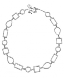 Geometric grandeur. Comprised of open shapes (including circles, teardrops, rectangles and squares), Lauren by Ralph Lauren's Social Manor necklace will add distinctive style to your wardrobe. Crafted in silver tone mixed metal and adorned with glittering crystals and glass accents, it includes a lobster claw closure. Approximate length: 18 inches + 2-inch extender. Geometric grandeur. Comprised of open shapes (including circles, teardrops, rectangles and squares), Lauren by Ralph Lauren's Social Manor necklace will add distinctive style to your wardrobe. Crafted in silver tone mixed metal and adorned with glittering crystals and glass accents, it includes a lobster claw closure. Approximate length: 18 inches + 2-inch extender.