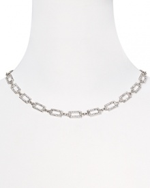 Lauren by Ralph Lauren's rectangular link necklace is an elegant choice that's as easy with a favorite cocktail dress as with a crisp white blouse. Lauren by Ralph Lauren's rectangular link necklace is an elegant choice that's as easy with a favorite cocktail dress as with a crisp white blouse.