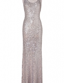Statement-making platinum scoop neck gown from Jenny Packham - Channel old Hollywood glamour in this sumptuous blue sequin gown - Dramatic scoop neck, sleeveless, all-over sequin embellishment -Floor length, figure-hugging silhouette, hidden back zip closure - Pair with sky-high platform heels and a statement-clutch Statement-making platinum scoop neck gown from Jenny Packham - Channel old Hollywood glamour in this sumptuous blue sequin gown - Dramatic scoop neck, sleeveless, all-over sequin embellishment -Floor length, figure-hugging silhouette, hidden back zip closure - Pair with sky-high platform heels and a statement-clutch