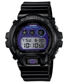 With a colorful metallic dial with a mirrored finish, this G-Shock digital watch beams with style. With a colorful metallic dial with a mirrored finish, this G-Shock digital watch beams with style.
