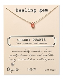 Rejuvenate your spirit and your jewel box with Dogeared's cherry quartz necklace, evoking love and attraction. Wear the pretty pink gem for a dose of romance at your neckline. Rejuvenate your spirit and your jewel box with Dogeared's cherry quartz necklace, evoking love and attraction. Wear the pretty pink gem for a dose of romance at your neckline.