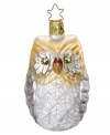 Inge-Glas of Germany has been producing mouth-blown, handcrafted glass ornaments for over 400 years. This owl ornament with Swarovski crystal eyes showcases the generations-old craftsmanship that still thrives today.