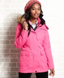 All about versatility, Dollhouse's hooded parka features a cute down vest under-layer that can be worn alone! All about versatility, Dollhouse's hooded parka features a cute down vest under-layer that can be worn alone!