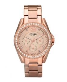 Get the warm fuzzies from the rich, rosy hue of Fossil's Riley watch. Get the warm fuzzies from the rich, rosy hue of Fossil's Riley watch.