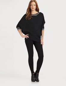 Comfortable elastic waistband paired with a hint of stretch in this versatile wardrobe staple. Elastic waistband Pull-on style Inseam, about 31 66% viscose/30% nylon/4% polyurethane Dry clean Made in USA of imported fabric Comfortable elastic waistband paired with a hint of stretch in this versatile wardrobe staple. Elastic waistband Pull-on style Inseam, about 31 66% viscose/30% nylon/4% polyurethane Dry clean Made in USA of imported fabric