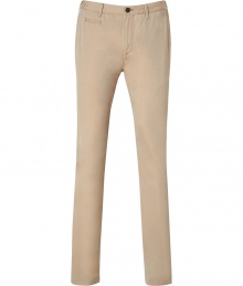 Stylish pants in fine, pure honey-colored cotton - Soft and lightweight, ultra durable material - Long and lean, flat front chino cut - Slim waistband with belt loops and zip fly - Slash pockets at sides, welt pockets at rear - Casually cool, seamlessly transitions from work to weekend - Pair with polos, button downs and t-shirts Stylish pants in fine, pure honey-colored cotton - Soft and lightweight, ultra durable material - Long and lean, flat front chino cut - Slim waistband with belt loops and zip fly - Slash pockets at sides, welt pockets at rear - Casually cool, seamlessly transitions from work to weekend - Pair with polos, button downs and t-shirts