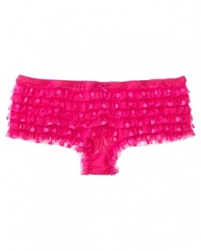 A frilly hipster with allover ruffles and tonal polka dots. Style #007-2