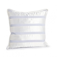 Lustrous with Ottoman-inspired silk stripes, this glossy decorative pillow is a contemporary take on a classic Mediterranean style. Lustrous with Ottoman-inspired silk stripes, this glossy decorative pillow is a contemporary take on a classic Mediterranean style.